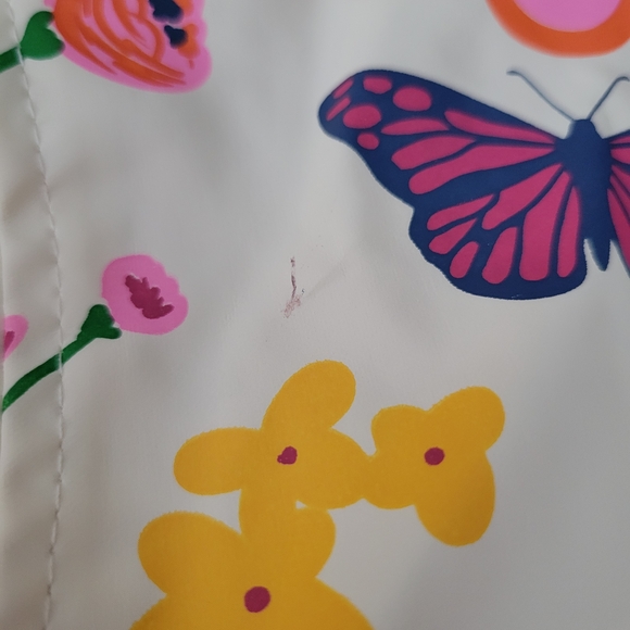 Colorful Floral Kids Raincoat with Hood GIRLS 6X - Picture 3 of 7